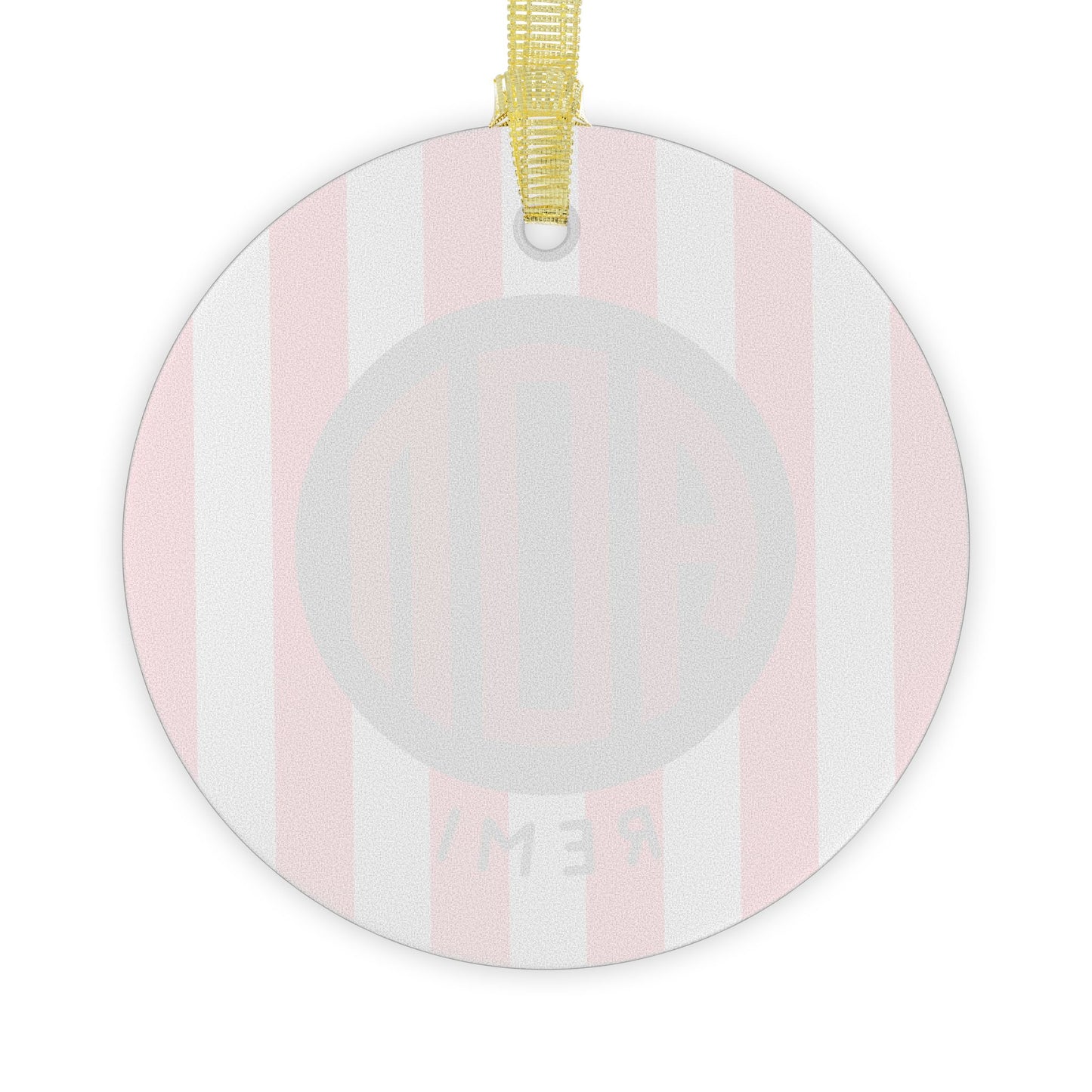 Alpha Omicron Pi Personalized Stripe Glass Ornament - Ivy Society