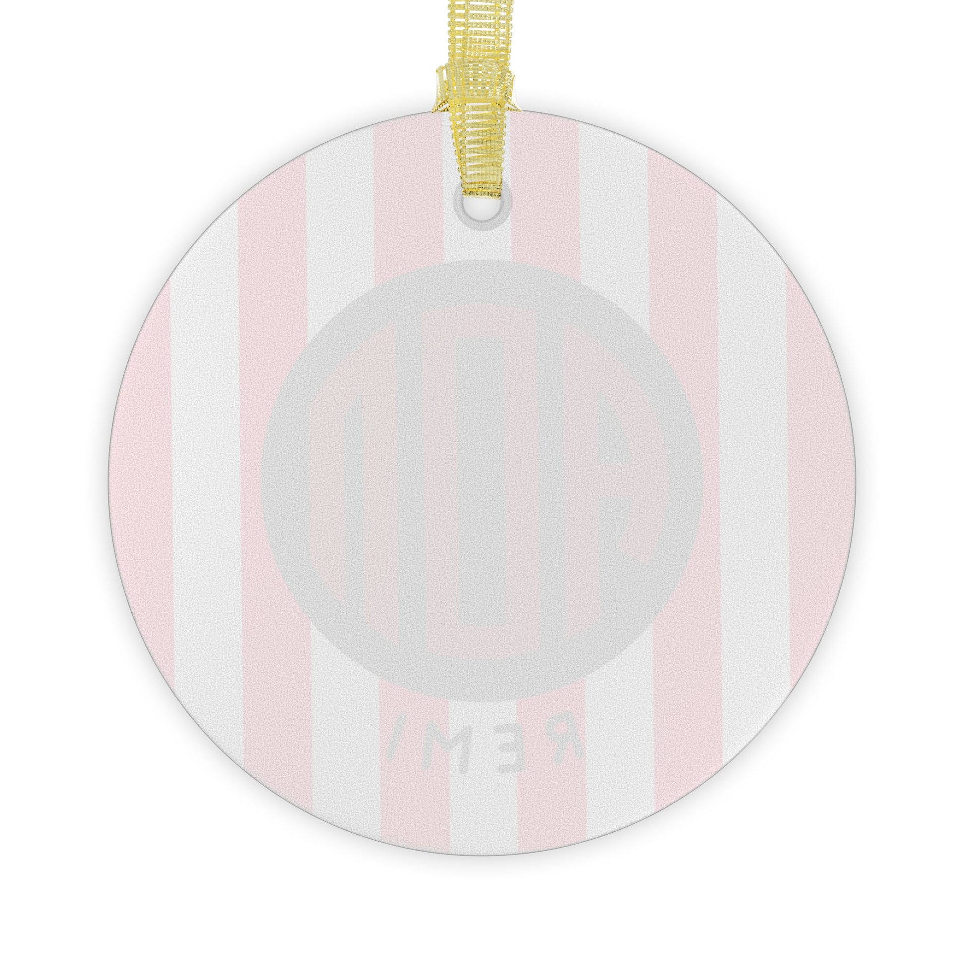 Alpha Omicron Pi Personalized Stripe Glass Ornament - Ivy Society