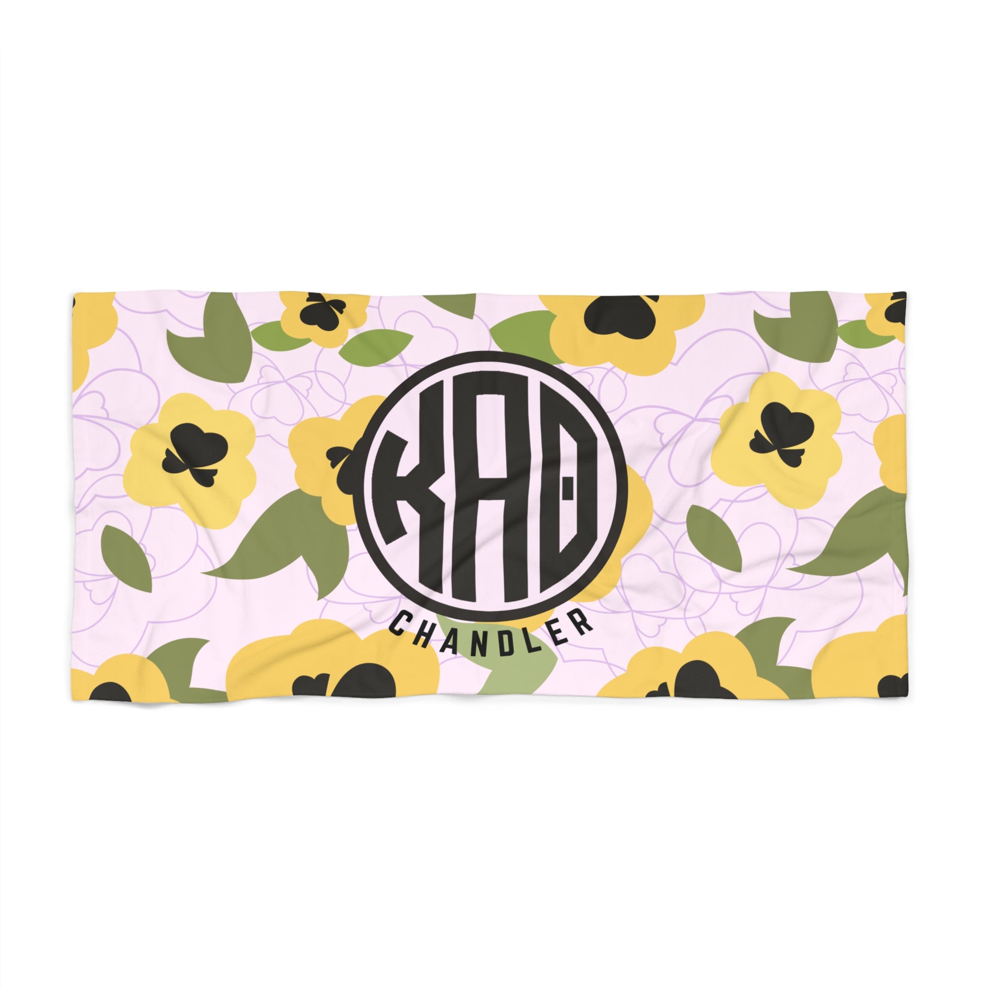 Kappa Alpha Theta Personalized Flower Beach Towel - Ivy Society