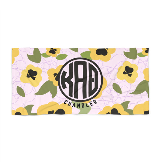 Kappa Alpha Theta Personalized Flower Beach Towel - Ivy Society