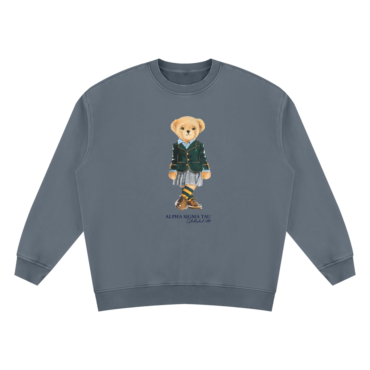 Alpha Sigma Tau Sorority Bear Vintage Wash Sweatshirt