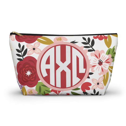 Alpha Chi Omega Floral Makeup Bag