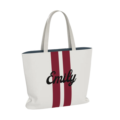 Alpha Sigma Alpha Personalized Stripe Tote Bag