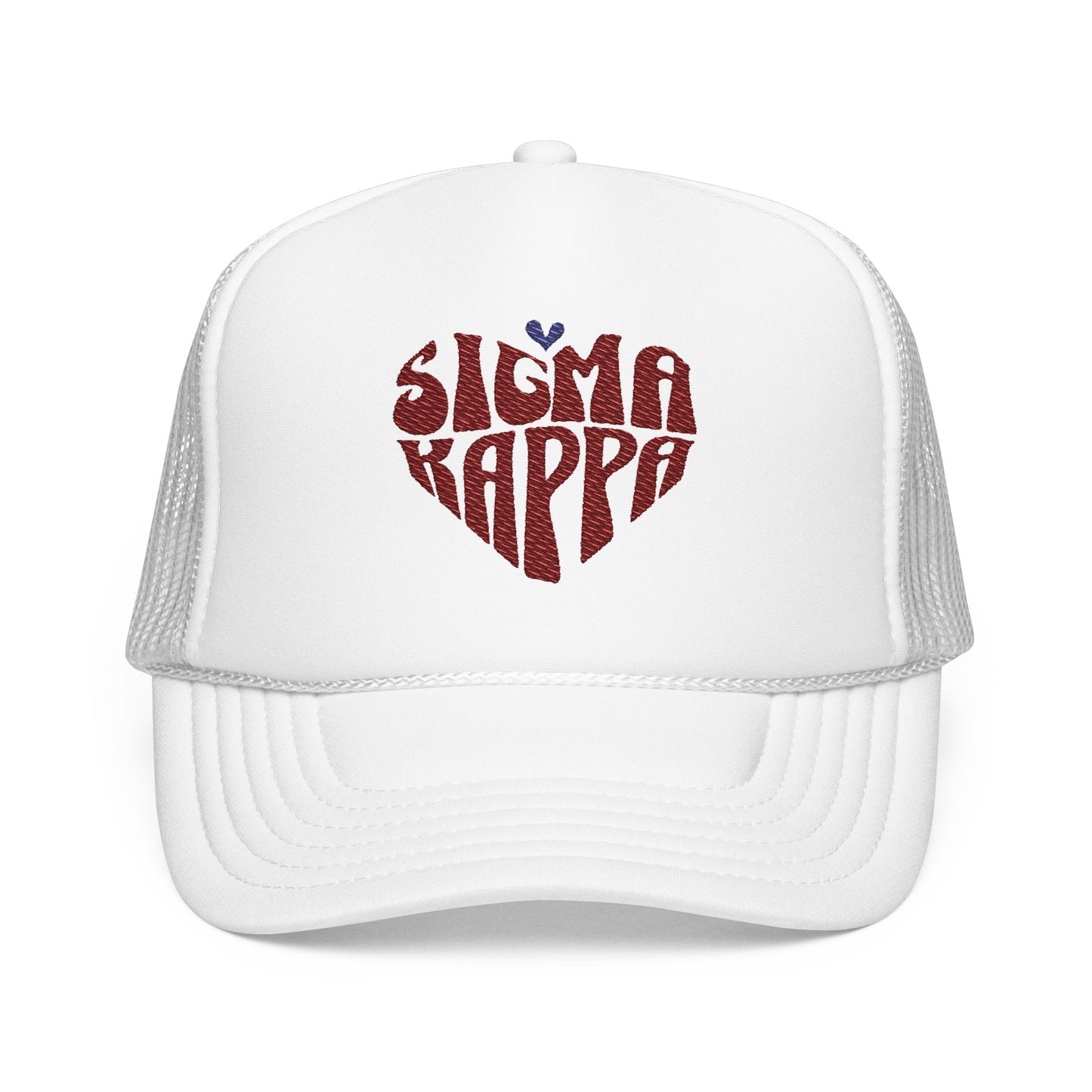 Embroidered Sigma Kappa Heart Trucker Hat - Ivy Society