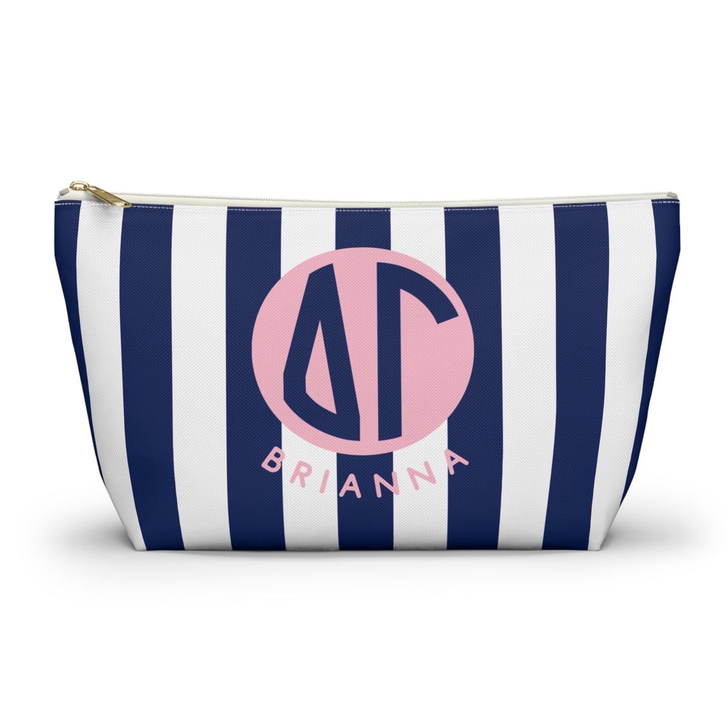Delta Gamma Personalized Stripe Makeup Bag - Ivy Society