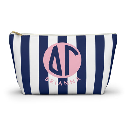 Delta Gamma Personalized Stripe Makeup Bag - Ivy Society