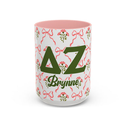 Delta Zeta Personalized Flower Mug