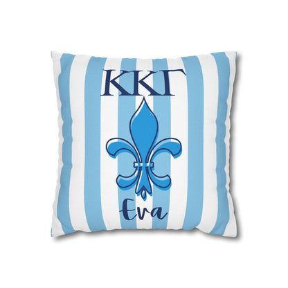 Kappa Kappa Gamma Personalized Fleur de Lis Pillow Cover - Ivy Society