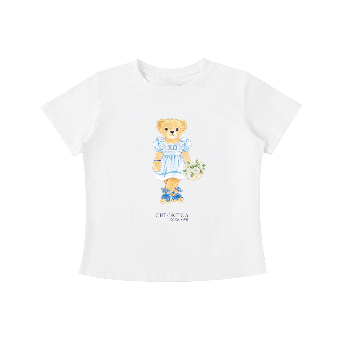 Chi Omega Flower Bear T Shirt