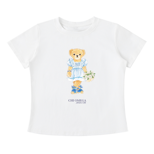 Chi Omega Flower Bear T Shirt