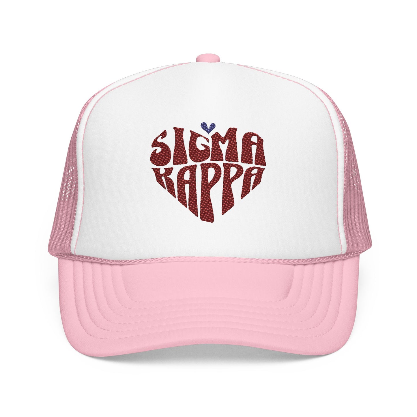 Embroidered Sigma Kappa Heart Trucker Hat - Ivy Society