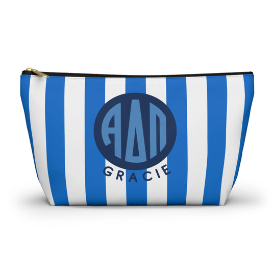 Alpha Delta Pi Personalized Stripe Makeup Bag - Ivy Society