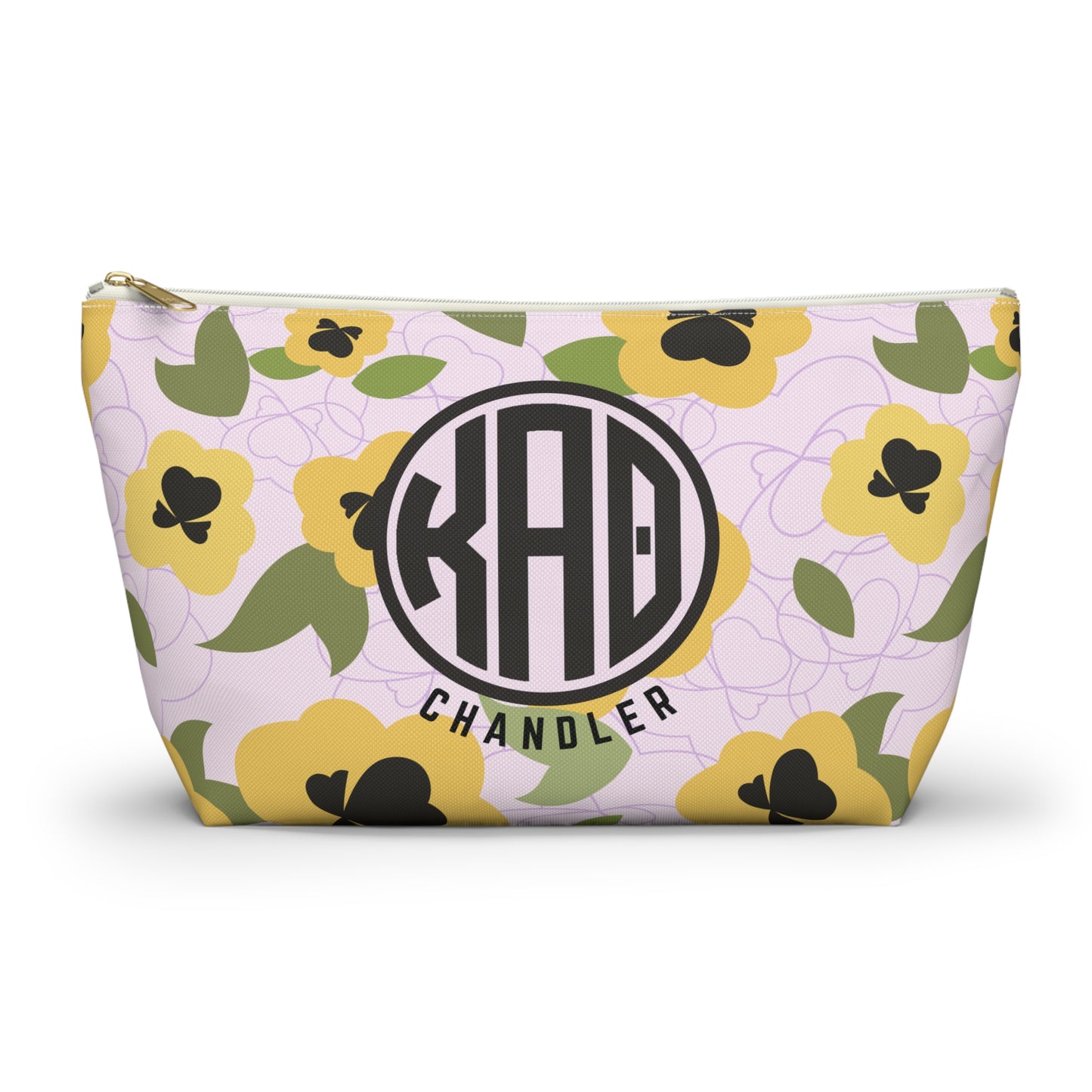 Kappa Alpha Theta Personalized Flower Makeup Bag - Ivy Society