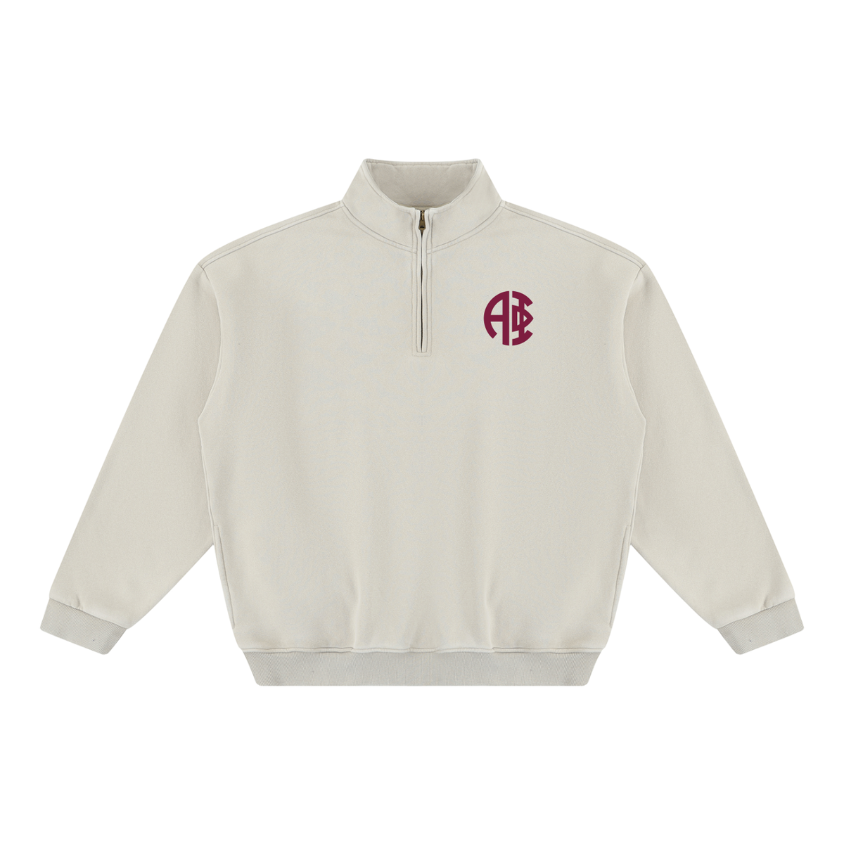 Alpha Phi Round Monogram Quarter Zip Sweatshirt