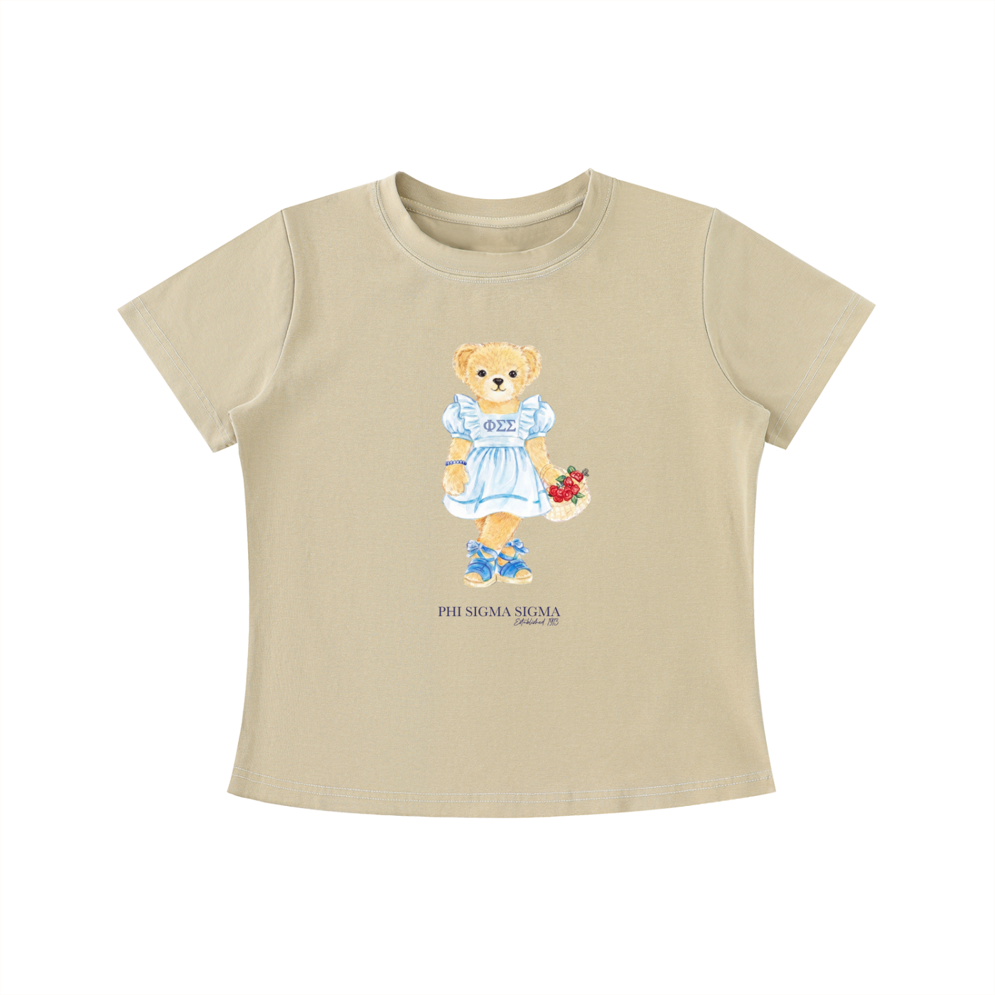 Phi Sigma Sigma Flower Bear T Shirt