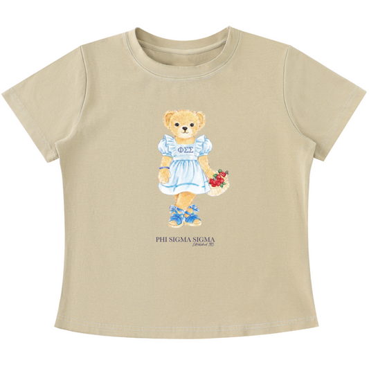 Phi Sigma Sigma Flower Bear T Shirt