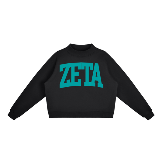Zeta Tau Alpha Big Mock Neck Sweatshirt - Ivy Society