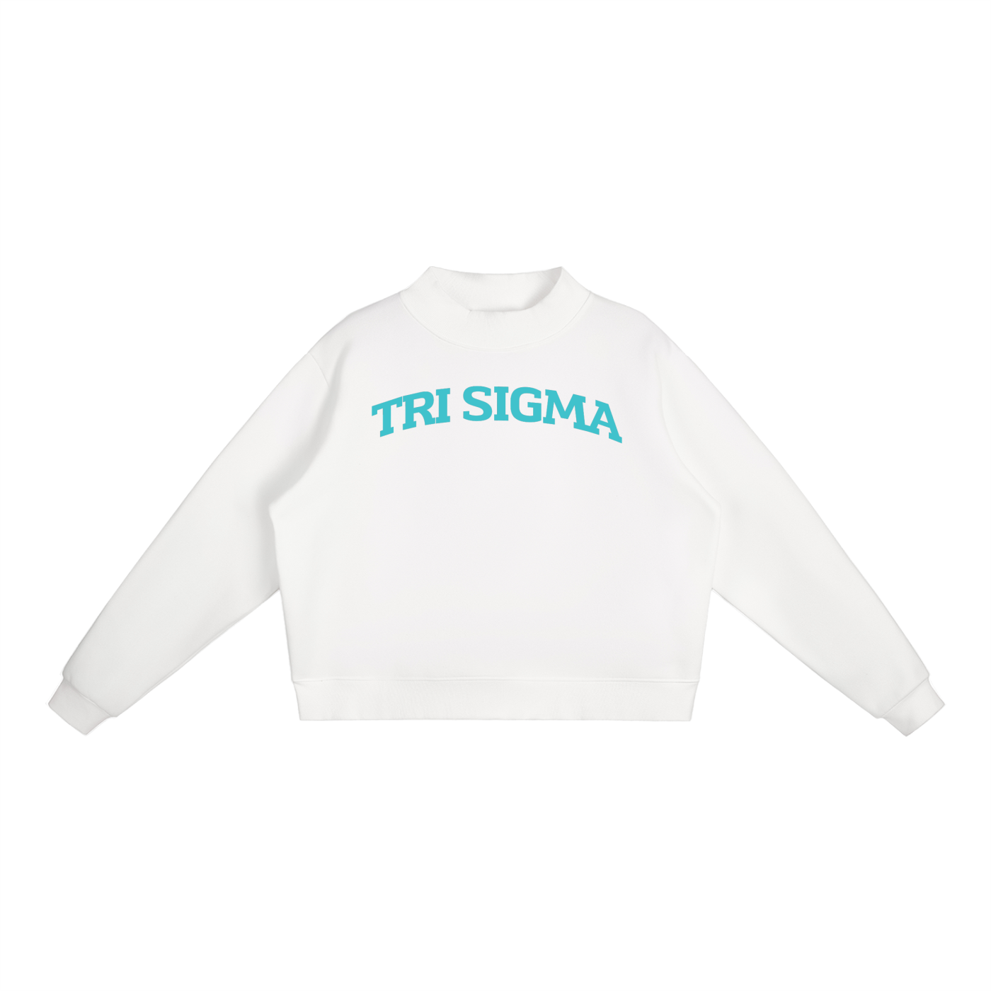 Tri Sigma Sea Blue Mock Neck Sweatshirt - Ivy Society