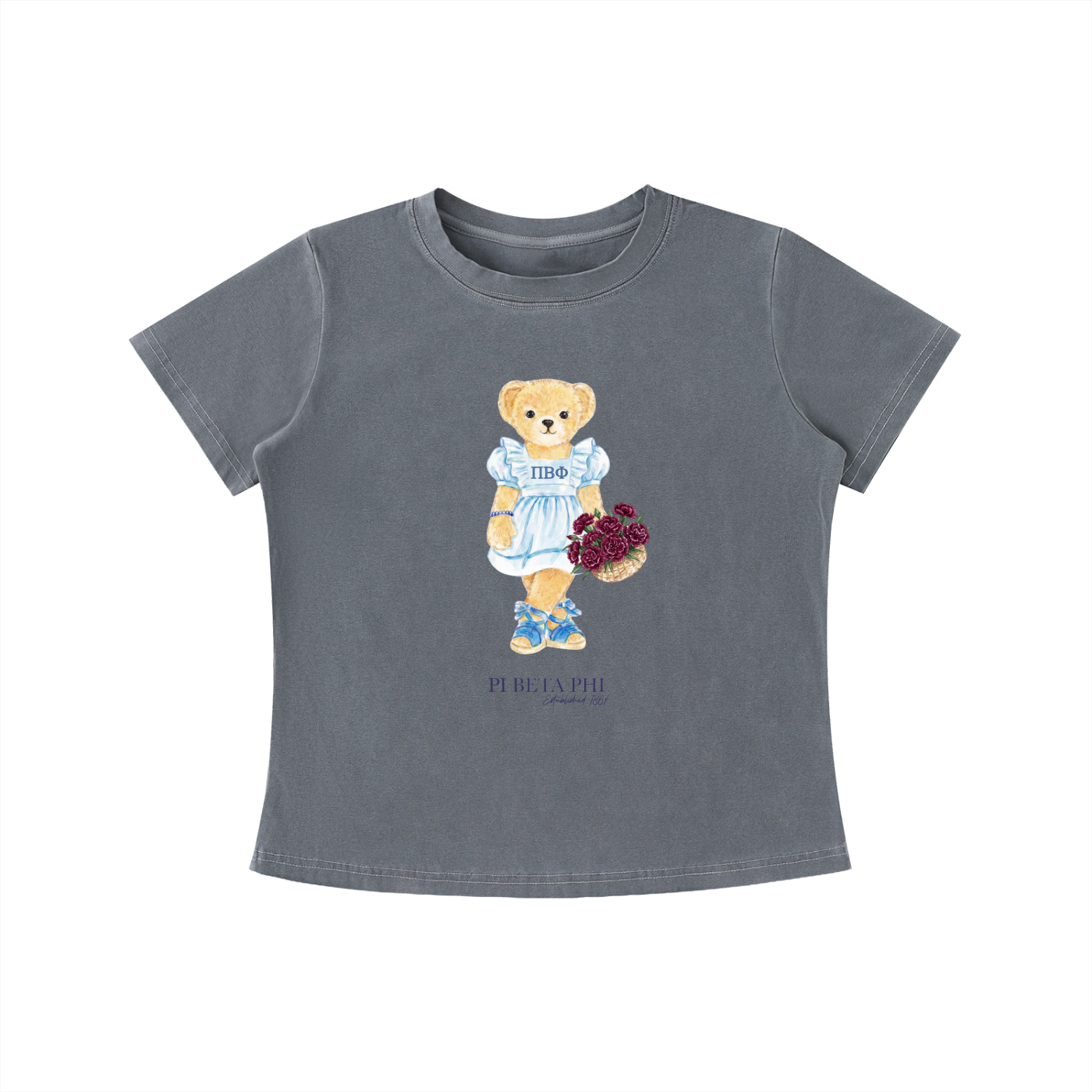 Pi Beta Phi Flower Bear T Shirt