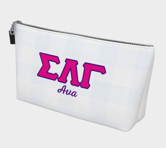 Sigma Lambda Gamma Personalized Gingham Makeup Bag