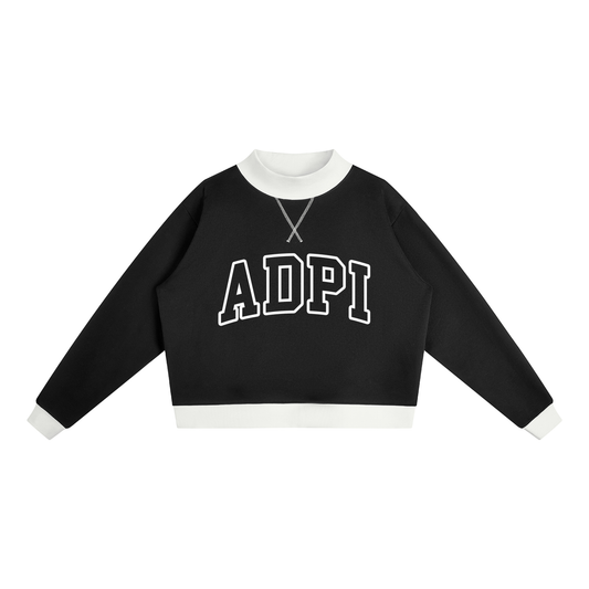 Alpha Delta Pi Two Tone Mock Neck Sweatshirt