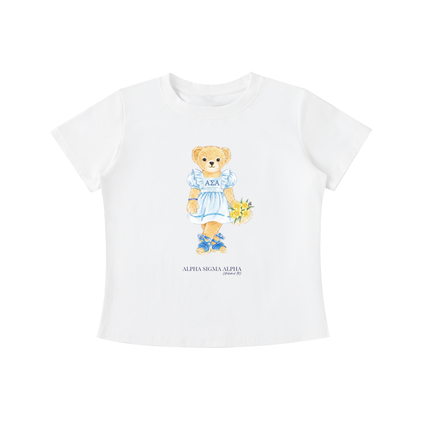 Alpha Sigma Alpha Flower Bear T Shirt