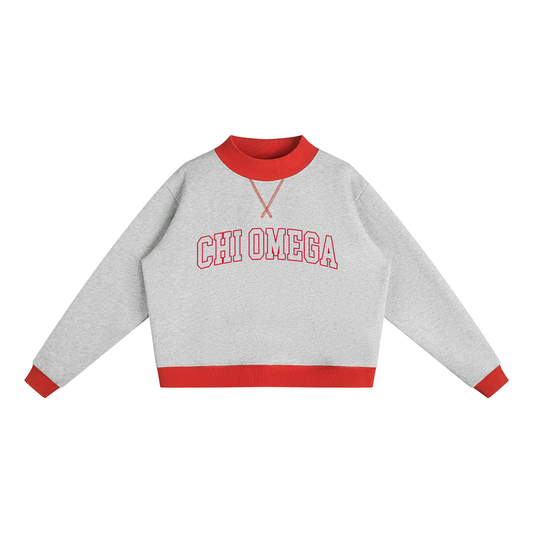 Chi Omega Two Tone Mock Neck Sweatshirt
