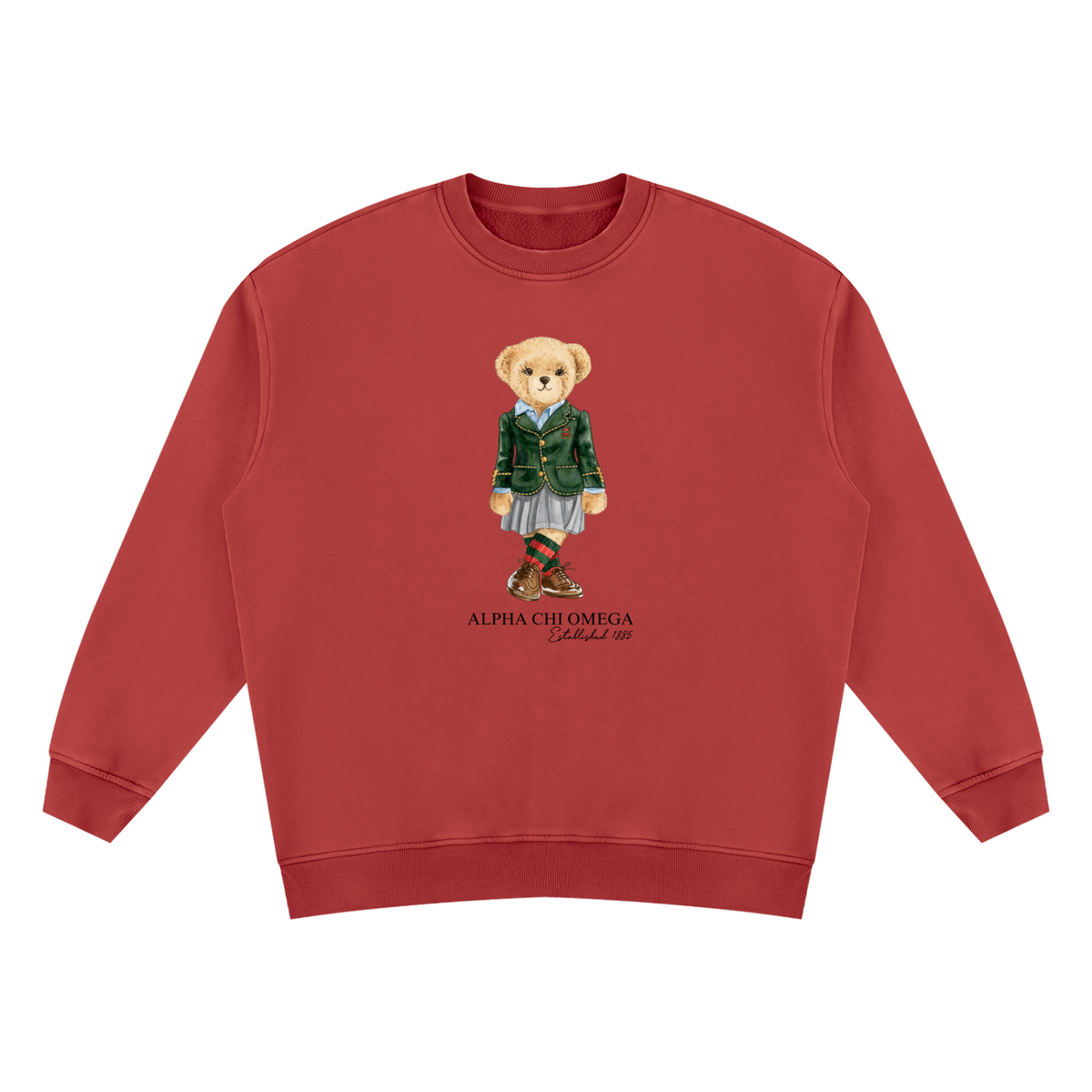 Alpha Chi Omega Sorority Bear Vintage Wash Sweatshirt