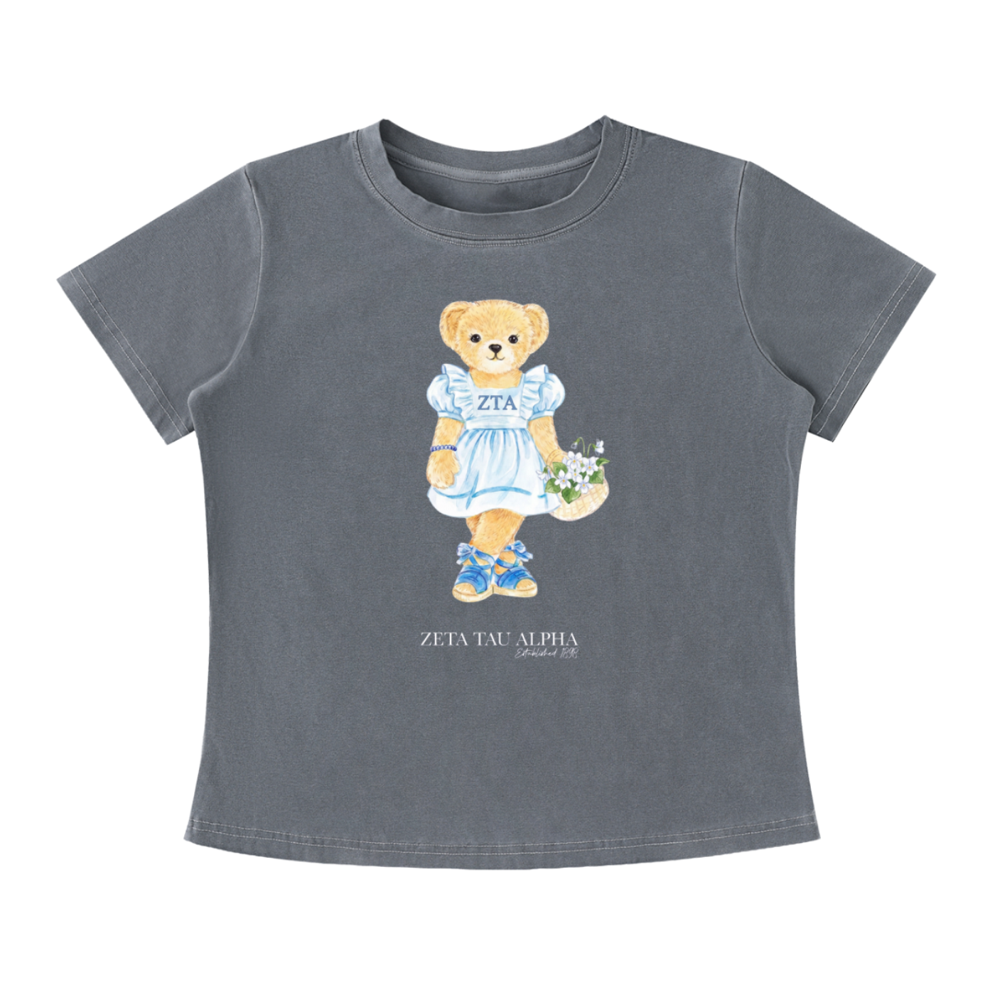 Zeta Tau Alpha Flower Bear Baby Tee