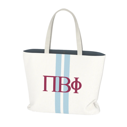 Pi Beta Phi Personalized Stripe Tote Bag