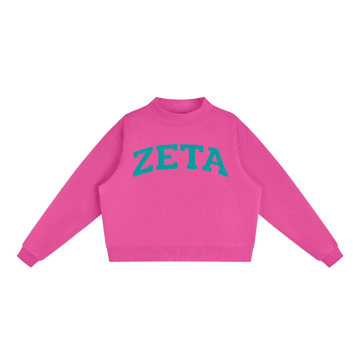 Zeta Tau Alpha Turquoise Mock Neck Sweatshirt