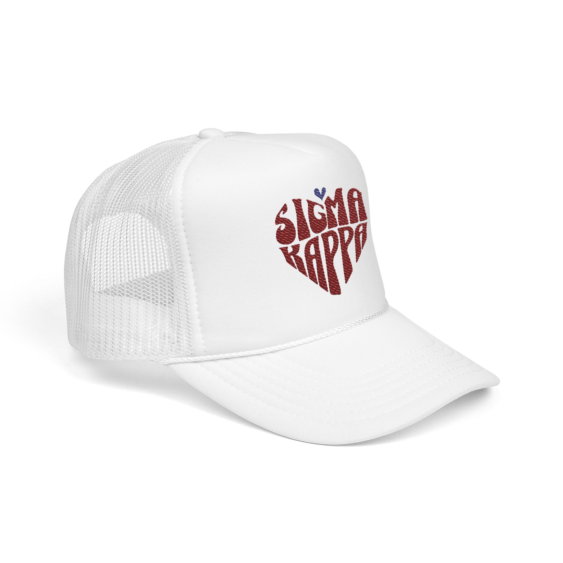 Embroidered Sigma Kappa Heart Trucker Hat - Ivy Society