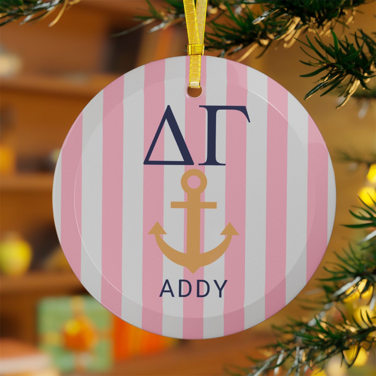 Delta Gamma Personalized Anchor Ornament - Ivy Society