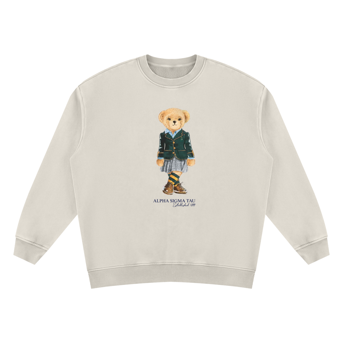 Alpha Sigma Tau Sorority Bear Vintage Wash Sweatshirt