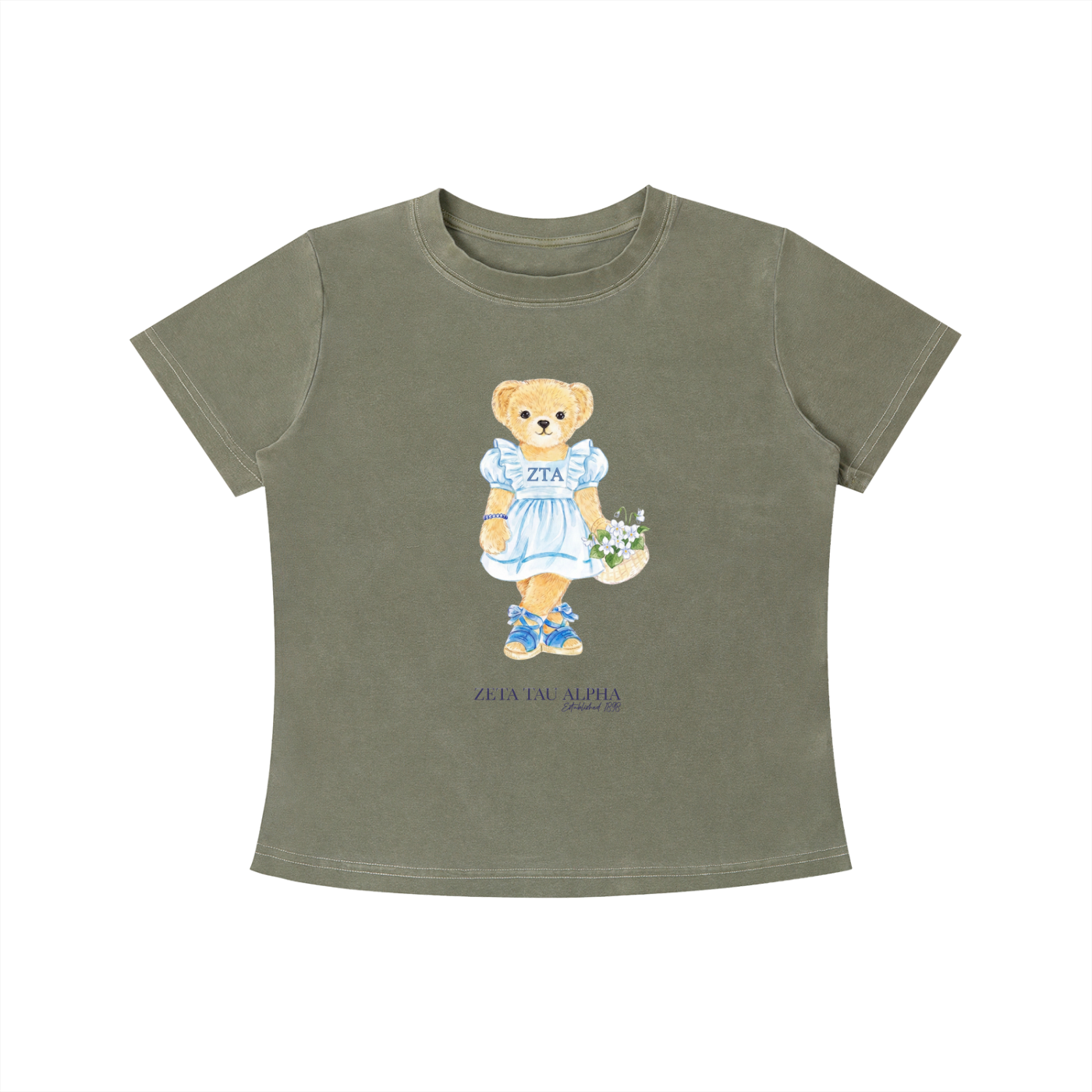 Zeta Tau Alpha Flower Bear T Shirt