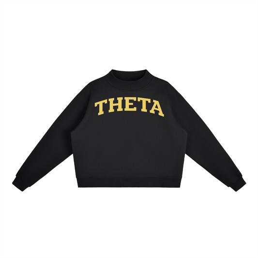 Gold Kappa Alpha Theta Mock Neck Sweatshirt - Ivy Society