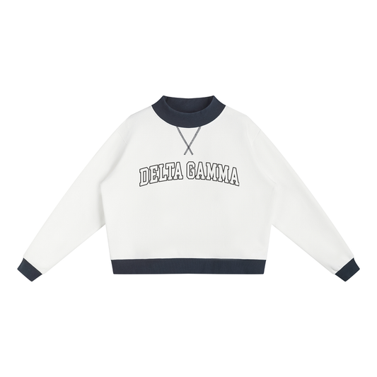 Delta Gamma Two Tone Mock Neck Sweatshirt