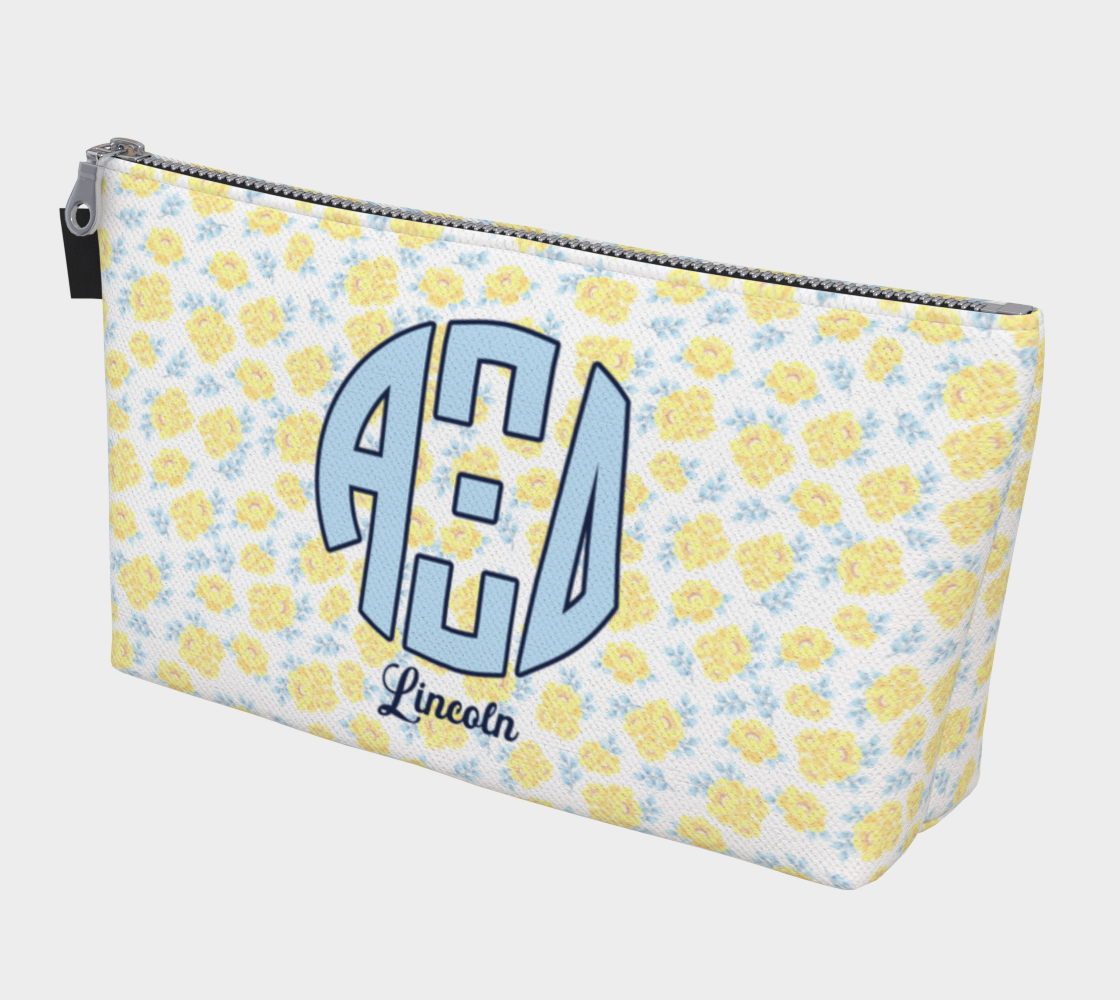Alpha Xi Delta Personalized Floral Makeup Bag