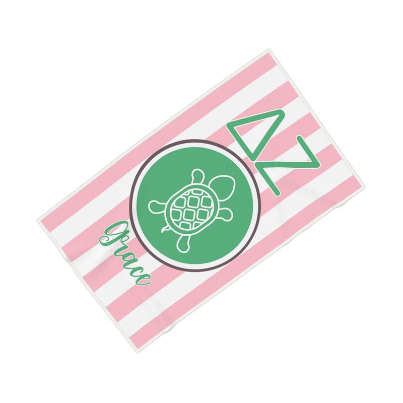 Delta Zeta Personalized Turtle Beach Towel - Ivy Society