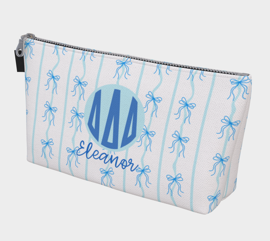Tri Delta Personalized Bow Makeup Bag