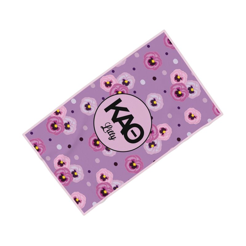Kappa Alpha Theta Personalized Pansy Beach Towel - Ivy Society