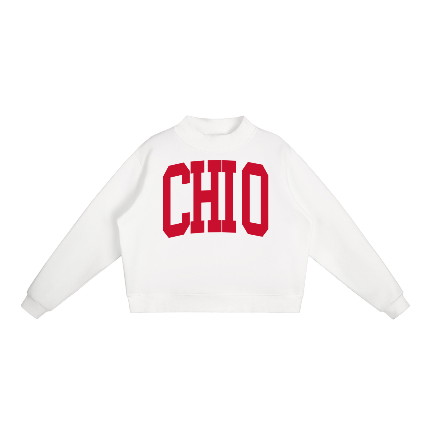 Chi Omega Big Mock Neck Sweatshirt - Ivy Society