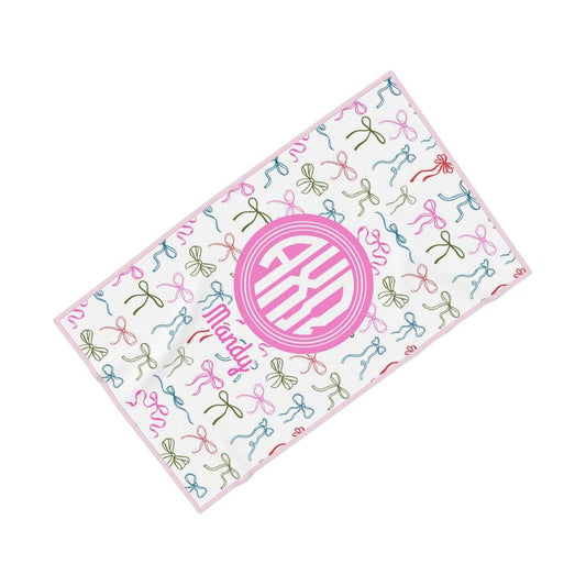 Alpha Chi Omega Personalized Bow Beach Towel