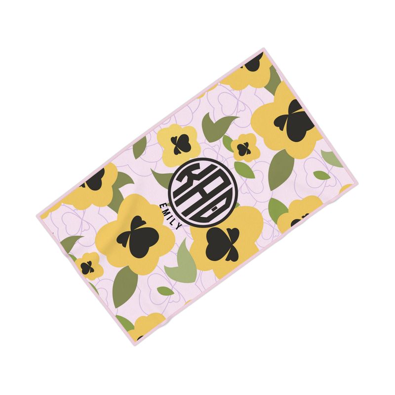 Kappa Alpha Theta Personalized Monogram Pansy Beach Towel - Ivy Society