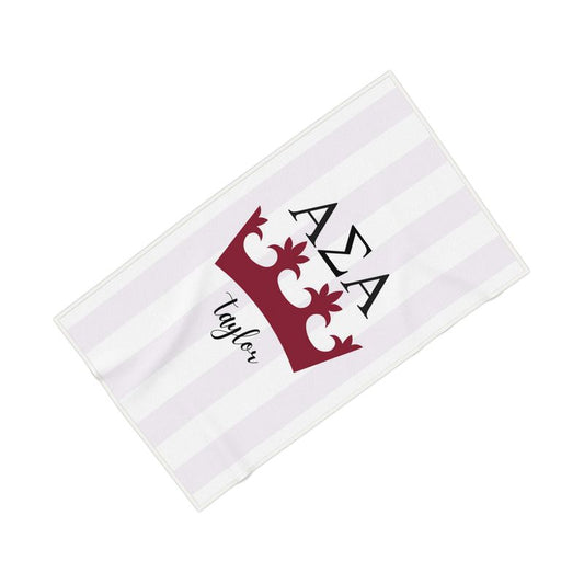 Alpha Sigma Alpha Personalized Crown Beach Towel - Ivy Society