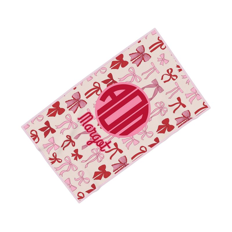 Alpha Omicron Pi Personalized Bow Beach Towel - Ivy Society