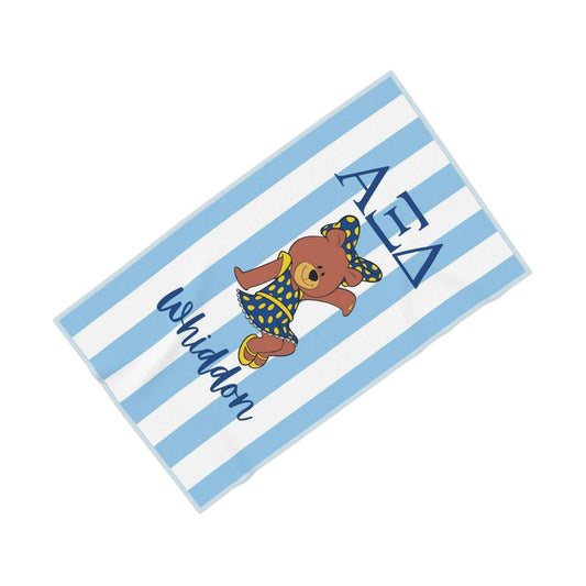 Alpha Xi Delta Personalized Bear Beach Towel