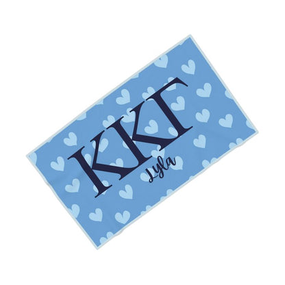 Kappa Kappa Gamma Personalized Heart Beach Towel - Ivy Society