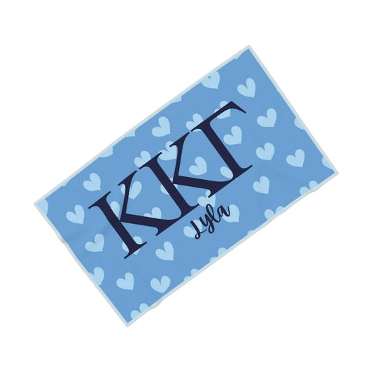 Kappa Kappa Gamma Personalized Heart Beach Towel - Ivy Society