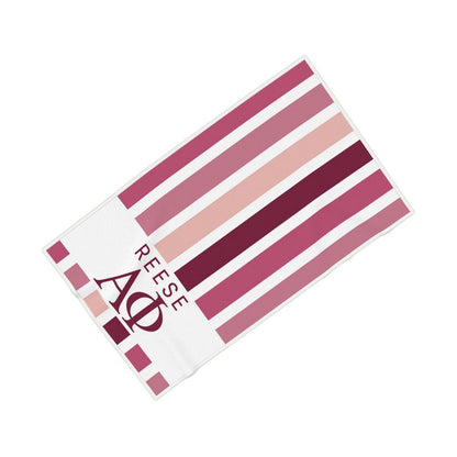 Alpha Phi Personalized Stripe Beach Towel - Ivy Society